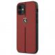 Чехол Ferrari Off-Track Genuine Leather/Nylon stripe Hard для iPhone 12 mini, цвет Красный (FEOMSHCP12SRE)