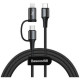 Кабель Baseus Twins USB Type-C + Lightning 3 A 1 м, цвет Черный (CATLYW-H01)