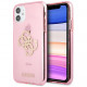 Чехол Guess TPU 4G Big logo Hard для iPhone 11, цвет Блестящий розовый (GUHCN61PCUGL4GPI)