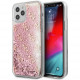 Чехол Guess Liquid Glitter 4G Hard для iPhone 12 Pro Max, цвет "Розовое золото" (GUHCP12LLG4GSPG)