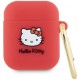 Чехол Hello Kitty Liquid silicone 3D Rubber Kitty Head для AirPods 1/2, цвет Фуксия (HKA23DKHSF)
