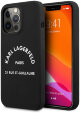 Чехол Karl Lagerfeld Liquid silicone RSG logo Hard для iPhone 13 Pro, цвет Черный (KLHCP13LSLSGRBK)