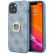 Чехол Guess PU 4G + Ring Hard для iPhone 13 Mini, цвет Синий (GUHCP13S4GMRBL)