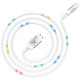 Кабель Hoco U63 Spirit Voice activation flashing Data Cable Type-C 1.2 м, цвет Белый
