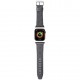 Ремешок Karl Lagerfeld Leather Saffiano Monogram для Apple Watch 41/40/38 mm, цвет Серебристый (KLAWMSAKLHPG)