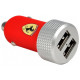 Автомобильное зарядное устройство Ferrari Dual USB 2.1A Slim, цвет Красный (FERUCCAD2URE)