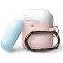 Чехол с карабином Elago A2 Duo Hang Case для AirPods 2 Wireless, цвет Розовый с Белой и Голубой крышками (EAP2DH-PK-WHPBL)