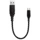 Кабель EnergEA NyloGlitz Micro-USB 18 см, цвет Черный (CBL-NGAM-BLK018)