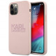Чехол Karl Lagerfeld Liquid silicone stack logo Hard для iPhone 12 Pro Max, цвет Розовый (KLHCP12LSTKLTLP)