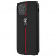 Чехол Ferrari Off-Track Genuine Leather/Nylon stripe Hard для iPhone 12 Pro Max, цвет Черный (FEOMSHCP12LBK)