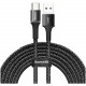 Кабель Baseus Halo data cable USB to USB Type-C 2 A 3 м, цвет Черный (CATGH-E01)
