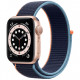 Умные часы Apple Watch Series 6 GPS, 40 мм, корпус из алюминия цвет Золотой, нейлоновый ремешок цвет Темно-синий