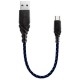 Кабель EnergEA NyloGlitz Micro-USB 18 см, цвет Синий (CBL-NGAM-BLU018)