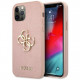 Чехол Guess PU Saffiano 4G Big metal logo Hard для iPhone 12 Pro Max, цвет Розовый (GUHCP12LSA4GGPI)