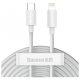 Кабель Baseus Simple Wisdom Data Cable Kit USB to iP PD 20W 2 шт. 1.5 м, цвет Белый (TZCATLZJ-02)
