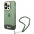 Чехол Guess PC/TPU Translucent Electoplated camera Hard + Hand Strap для iPhone 14 Pro Max, цвет Зеленый (GUHCP14XHGCOHA)