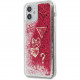 Чехол Guess Liquid Glitter Charms Hard для iPhone 12 mini, цвет Малиновый (GUHCP12SGLHFLRA)