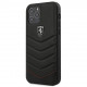 Чехол Ferrari Off-Track Genuine leather Quilted Hard для iPhone 12/12 Pro, цвет Черный (FEHQUHCP12MBK)