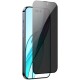 Приватное защитное стекло Baseus All-glass Peep-proof (Dust-proof) (2 шт.) + FastStick 0.3 мм для iPhone 14 Pro Max с черной рамкой (SGBL250302)