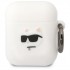 Чехол с карабином Karl Lagerfeld Silicone case NFT 3D Choupette для AirPods 1/2, цвет Белый (KLA2RUNCHH)