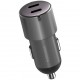 Автомобильное зарядное устройство EnergEA Alu drive D60, 2 USB-C PD/PPS (total 66W) Aluminium, цвет Темно-серый (CAR-AD-D60)