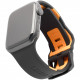 Силиконовый ремешок Urban Armor Gear (UAG) Civilian Silicone Strap для Apple Watch 49/45/44/42 мм, цвет Черный/Оранжевый (19148D114097)