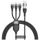Кабель Baseus Flash Series Two-for-Three Cable USB Type-C - Micro-USB + Lightning + Type-C 100W 1.2 м, цвет Серый (CA2T3-G1)