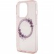 Чехол Guess PC/TPU Flowers Wreath Hard (MagSafe) для iPhone 15 Pro, цвет Розовый (GUHMP15LHFWFCP)