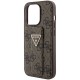Чехол Guess GripStand PU 4G with Triangle Diamond metal logo Hard для iPhone 15 Pro, цвет Коричневый (GUHCP15LPGS4TDW)