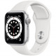 Умные часы Apple Watch Series 6 GPS, 40 мм, корпус из алюминия цвет Серебристый, спортивный ремешок цвет Белый (MG283RU/A)
