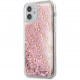 Чехол Guess Liquid Glitter 4G Hard для iPhone 12 mini, цвет "Розовое золото" (GUHCP12SLG4GSPG)
