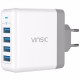 Сетевое зарядное устройство Vinsic 4-ports EU Plug Smart Travel Charger, цвет Белый (VSCW404)