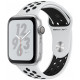 Умные часы Apple Watch Nike+ Series 4 GPS, 40 мм, корпус из алюминия цвет Серебристый, спортивный ремешок Nike цвет "Чистая платина"/Черный (MU6H2RU/A)