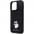 Чехол Karl Lagerfeld Liquid silicone NFT Choupette metal pin Hard для iPhone 14 Pro Max, цвет Черный (KLHCP14XSMHCNPK)