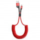 Витой кабель Baseus Fish Eye Spring USB to Lightning 1 м, цвет Красный (CALSR-09)