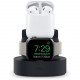 Силиконовая подставка Elago Mini Charging Hub для AirPods 1&2/iPhone/Apple Watch (без ЗУ и кабеля), цвет Черный (EST-DUO-BK)