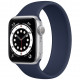 Умные часы Apple Watch Series 6 GPS, 40 мм, корпус из алюминия цвет Серебристый, силиконовый монобраслет цвет Темно-синий