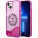 Чехол Karl Lagerfeld Liquid glitter RSG logo Hard для iPhone 14, цвет Розовый (KLHCP14SLCRSGRF)
