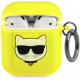 Чехол с карабином Karl Lagerfeld TPU FLUO with ring Choupette для AirPods 1&2, цвет Желтый (KLA2UCHFY)