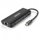 Переходник Choetech 6-in-1 Multiport USB-C Adapter Hub TORJ45 Ethrnet + PD + SD + USB3.0 (2pcs) + HDMI, цвет Черный (HUB-m05)
