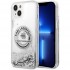 Чехол Karl Lagerfeld Liquid glitter RSG logo Hard для iPhone 14, цвет Серебристый (KLHCP14SLCRSGRS)