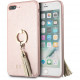 Чехол Guess Saffiano Hard PU + Ring для iPhone 7 Plus/8 Plus, цвет "Розовое золото" (GUHCI8LRSSARG)