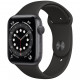 Умные часы Apple Watch Series 6 GPS, 44 мм, корпус из алюминия цвет "Серый космос", спортивный ремешок цвет Черный (M00H3RU/A)