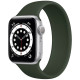 Умные часы Apple Watch Series 6 GPS, 40 мм, корпус из алюминия цвет Серебристый, силиконовый монобраслет цвет Темно-зеленый