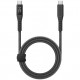 Кабель EnergEA FLOW USB-C to USB-C PD240W 5A DISPLAY Nanoweave Magnetic tie 1.5 м, цвет Черный (CBL-DFLCC-BLK150M)