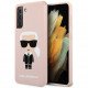 Чехол Karl Lagerfeld Liquid silicone Iconic Karl Hard для Galaxy S21 Plus, цвет Розовый (KLHCS21MSLFKPI)