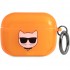 Чехол с карабином Karl Lagerfeld TPU FLUO with ring Choupette для AirPods Pro, цвет Оранжевый (KLAPUCHFO)