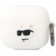 Чехол с карабином Karl Lagerfeld Silicone case NFT 3D Choupette для AirPods 3, цвет Белый (KLA3RUNCHH)