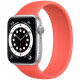 Умные часы Apple Watch Series 6 GPS, 44 мм, корпус из алюминия цвет Серебристый, силиконовый монобраслет цвет "Розовый цитрус"