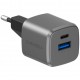 Сетевое зарядное устройство EnergEA Ampcharge GaN20, USB-C PD20 + USB-A QC18 total 20W, цвет Темно-серый (CHR-AC-GAN20EU)
